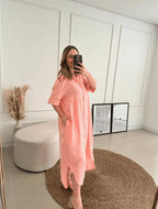 Chemise Mariana Lisa Longa - Tricô Salmão