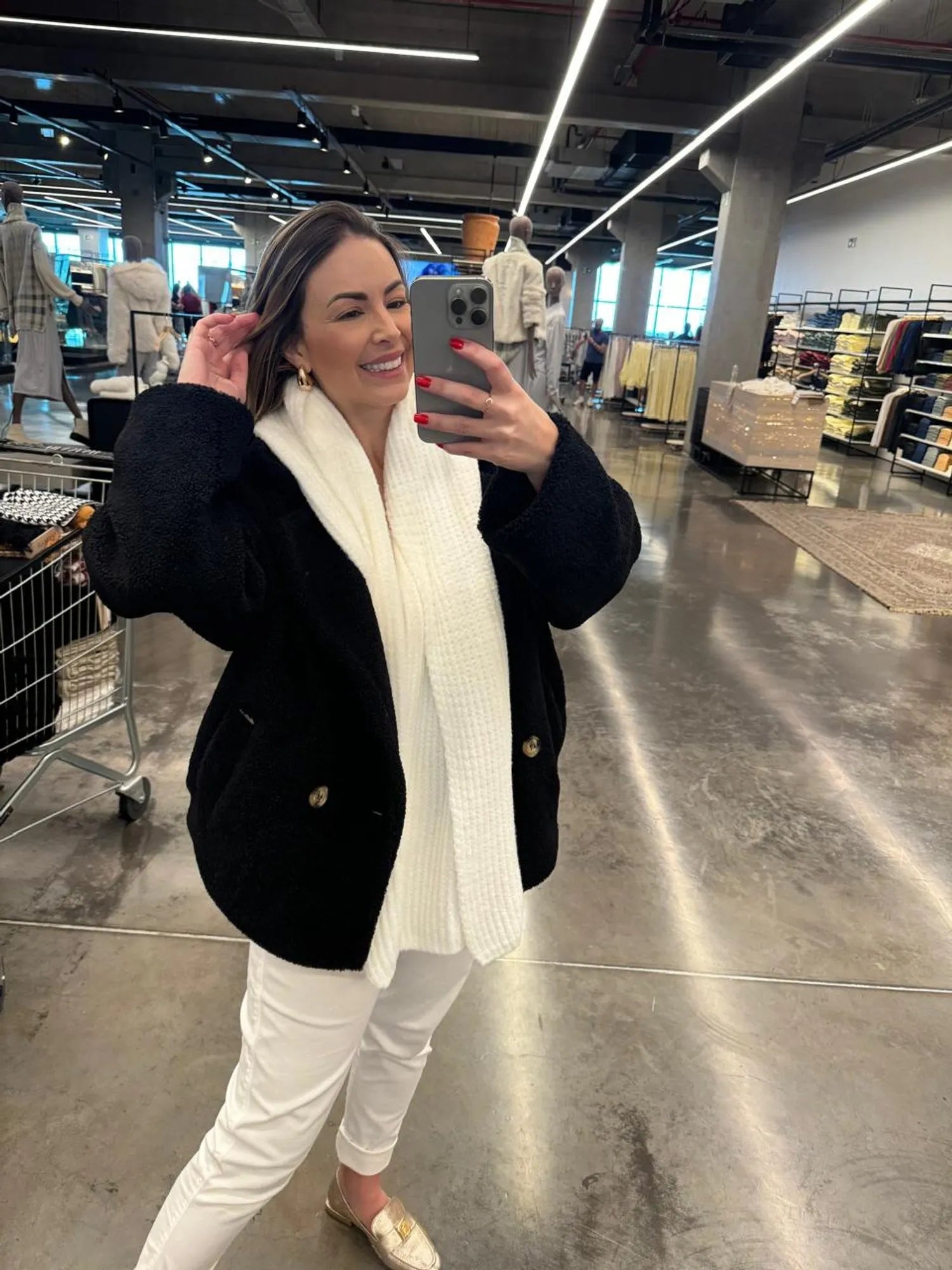 Casaco Transpassado Oversized  - Tricô Preto
