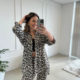 Conjunto Animal Print Linho Italiano Fluire - Tricô Bege Claro