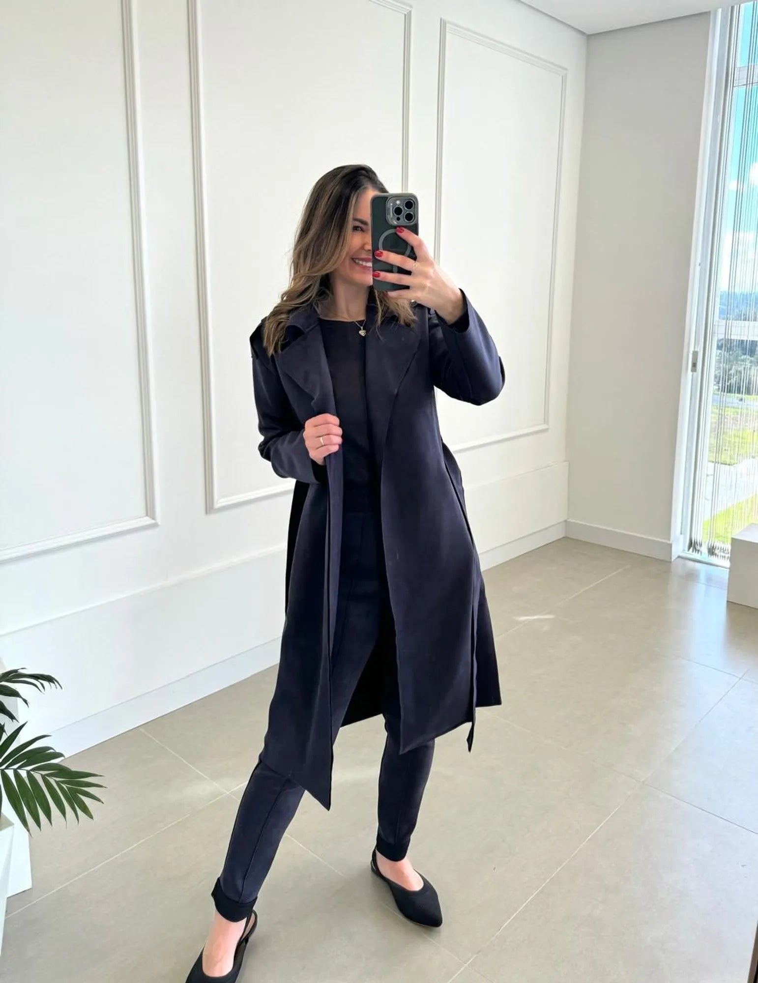 Casaco Suede Trench Coat Neo - Tricô