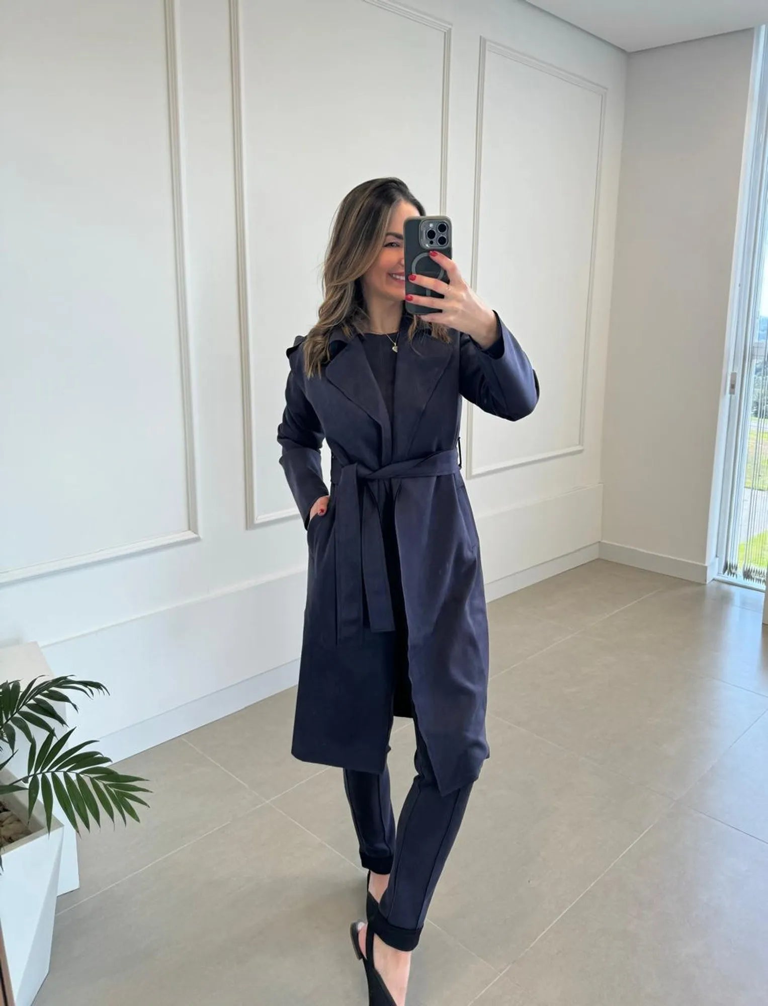 Casaco Suede Trench Coat Neo - Tricô