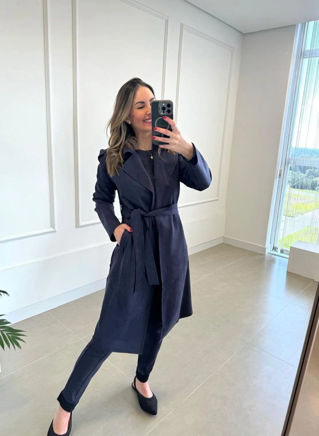 Casaco Suede Trench Coat Neo - Tricô