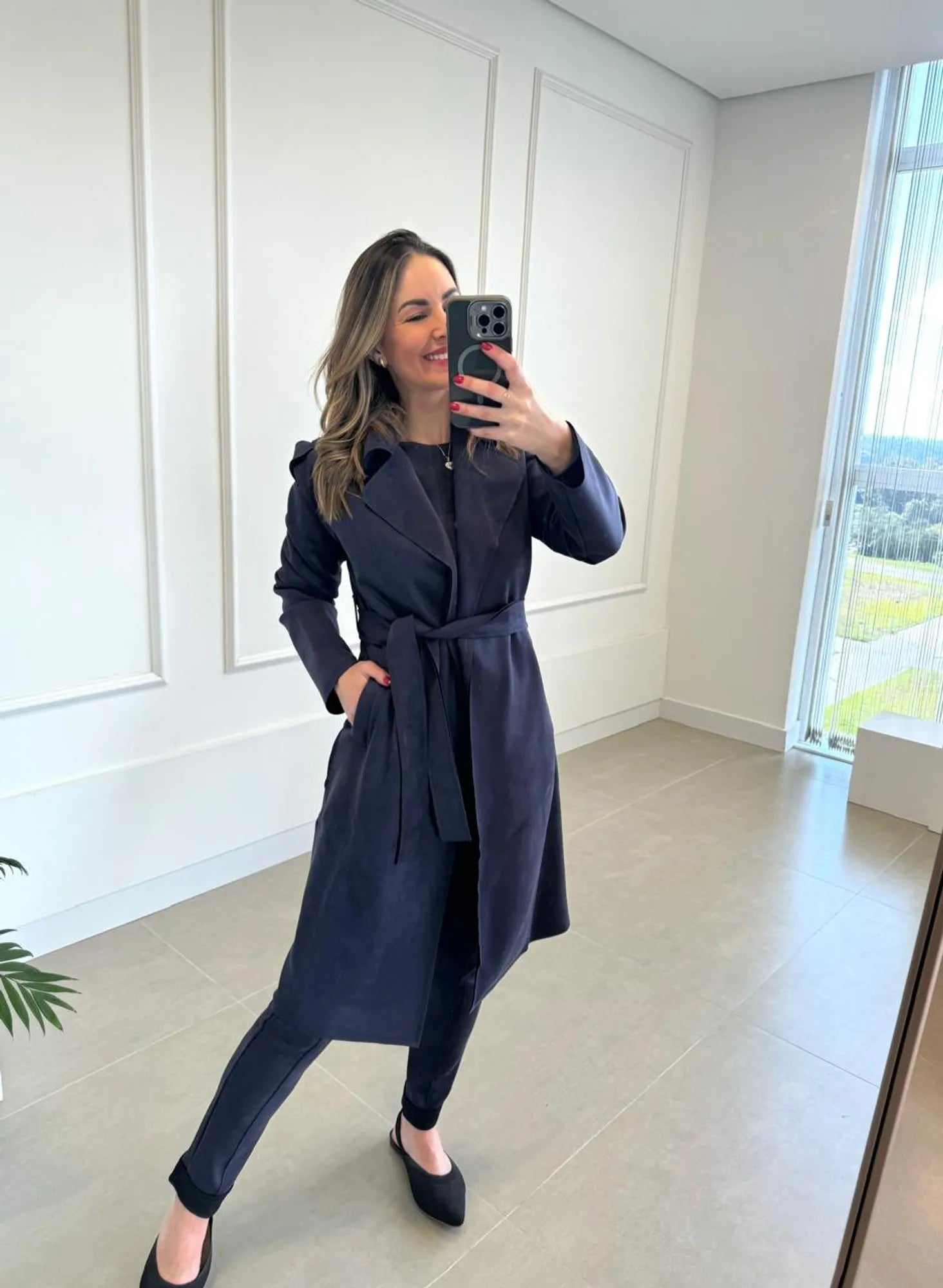 Casaco Suede Trench Coat Neo - Tricô