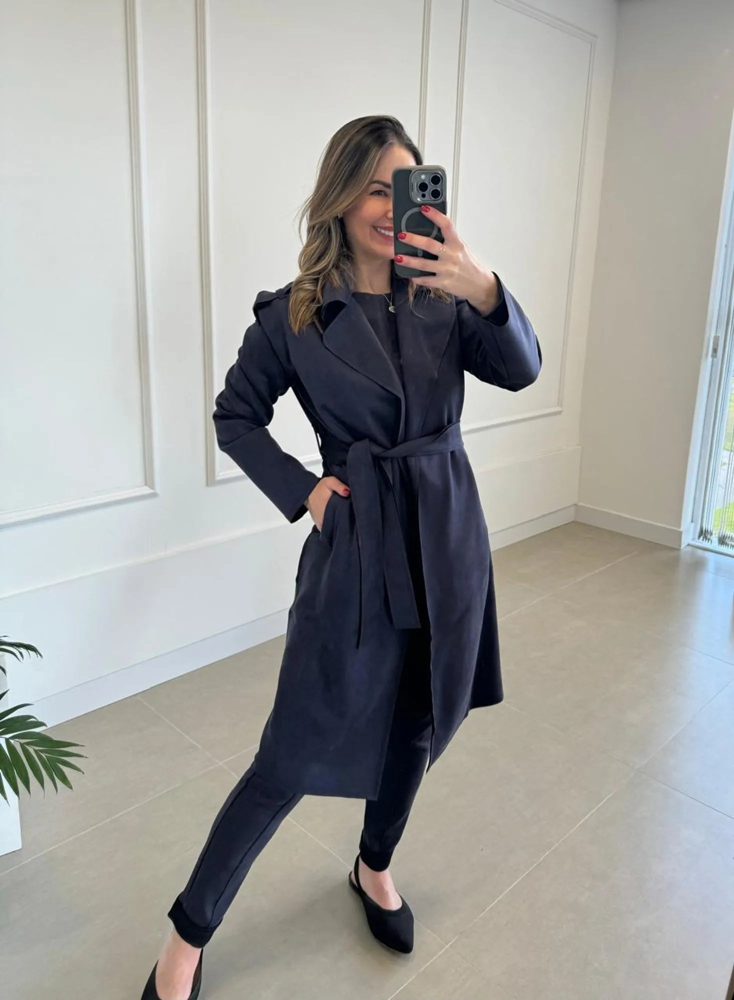 Casaco Suede Trench Coat Neo - Tricô