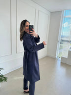Casaco Suede Trench Coat Neo - Tricô