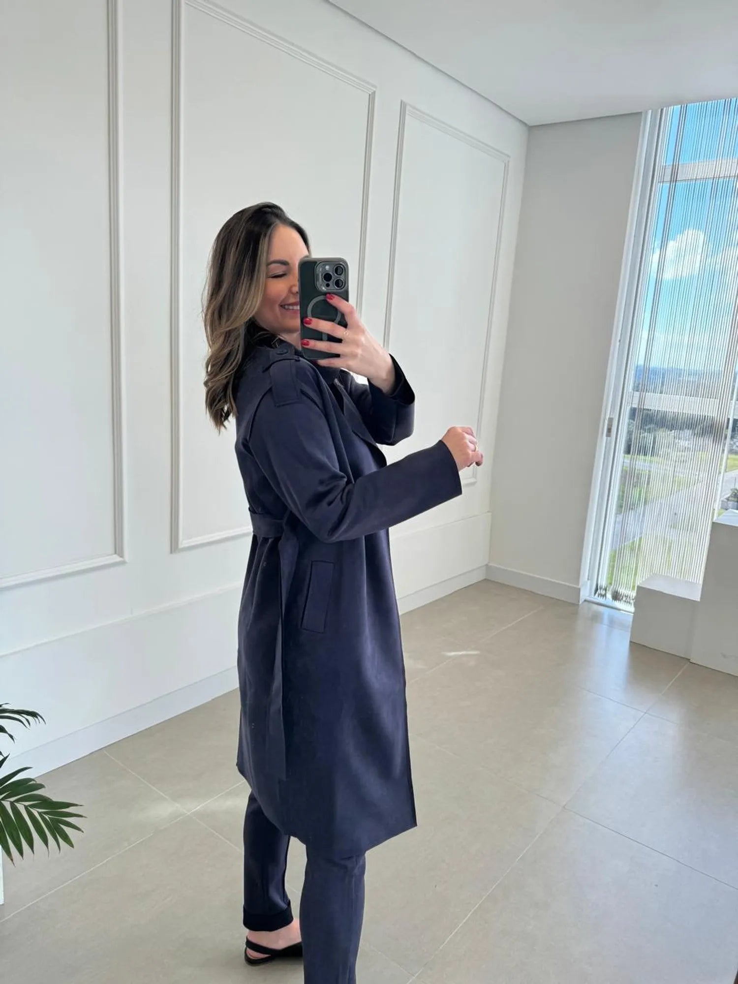 Casaco Suede Trench Coat Neo - Tricô