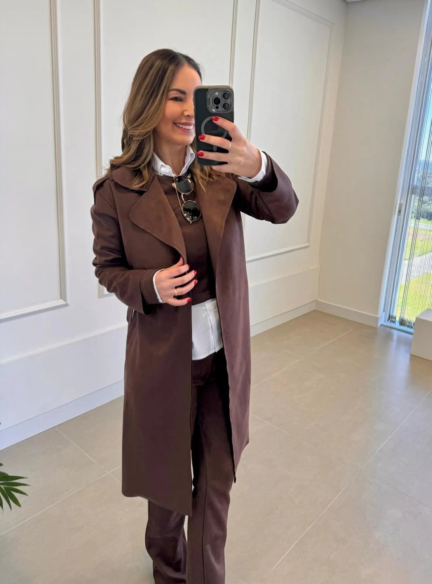 Casaco Suede Trench Coat Neo - Tricô
